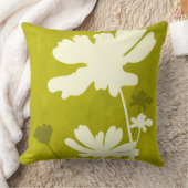 コスモスフローラシルエットライムグリーンサマーホーム クッション (ブランケット)