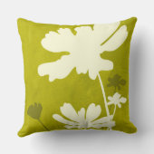 コスモスフローラシルエットライムグリーンサマーホーム クッション (裏面)