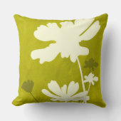 コスモスフローラシルエットライムグリーンサマーホーム クッション (正面)