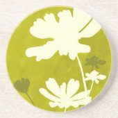 コスモスフローラシルエットライムグリーンサマーホーム コースター (正面)