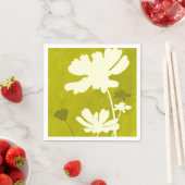 コスモスフローラシルエットライムグリーンサマーホーム スタンダードカクテルナプキン (インサイチュ)