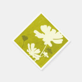 コスモスフローラシルエットライムグリーンサマーホーム スタンダードカクテルナプキン (角)