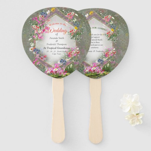 コスモス原野ワイルドフラワー ハンドファン (正面&裏面)