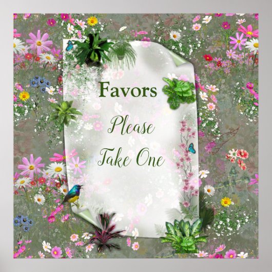 コスモス原野ワイルドフラワー ポスター (正面)