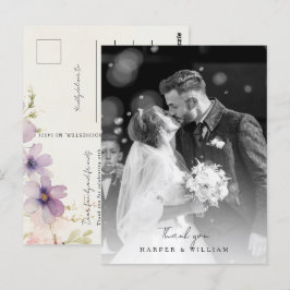 コスモス感謝していの花写真の結婚はがき ポストカード