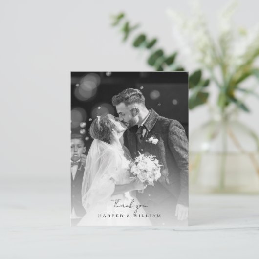 コスモス感謝していの花写真の結婚はがき ポストカード (スタンド正面)