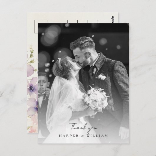 コスモス感謝していの花写真の結婚はがき ポストカード (正面/裏面)