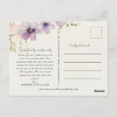 コスモス感謝していの花写真の結婚はがき ポストカード (裏面)