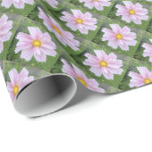 コスモス淡い色の – ピンク&グリーン – エコープリント ラッピングペーパー (ロールコーナー)