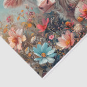 コスモス畑の愛らしいハイランド牛のデコパージュ 薄葉紙 (詳細)