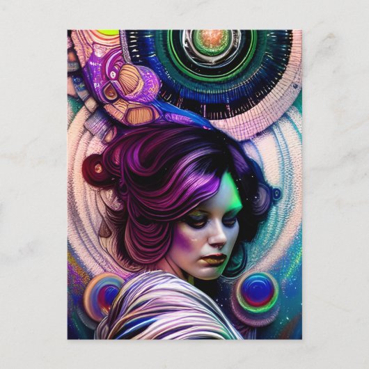 コスモス絵葉書の女神 ポストカード (正面)