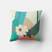 コスモス花抽象芸術カラーブロックモダン夏 クッション (裏面)