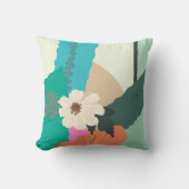 コスモス花抽象芸術カラーブロックモダン夏 クッション (正面)