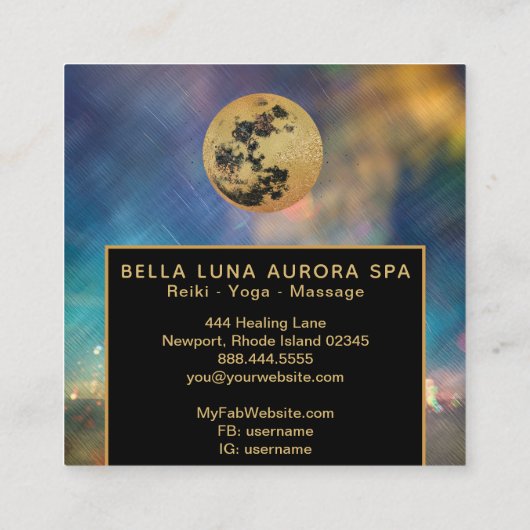 *~*コスモス金ゴールドムーンシャーマングリッタースター スクエア名刺 (裏面)