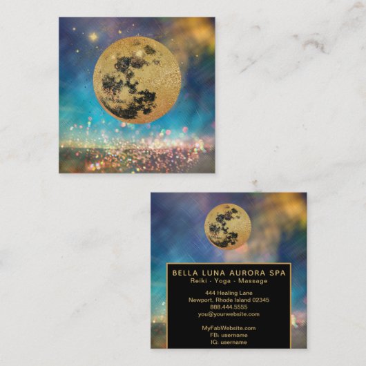 *~*コスモス金ゴールドムーンシャーマングリッタースター スクエア名刺 (正面/裏面)