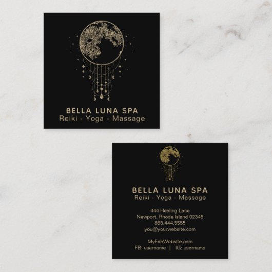 ～コスモス金ゴールドムーンシャーマン – 月 スクエア名刺 (正面/裏面)