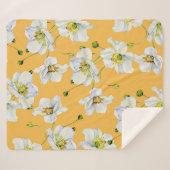 コスモス、水彩、シームレス、フローラルパターン。 シェルパブランケット (正面(横))