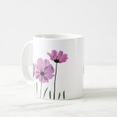 コスモス 紫色の花 桃色の花 コーヒーマグカップ (正面左)