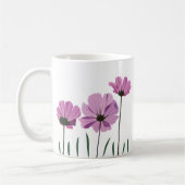 コスモス 紫色の花 桃色の花 コーヒーマグカップ (左)