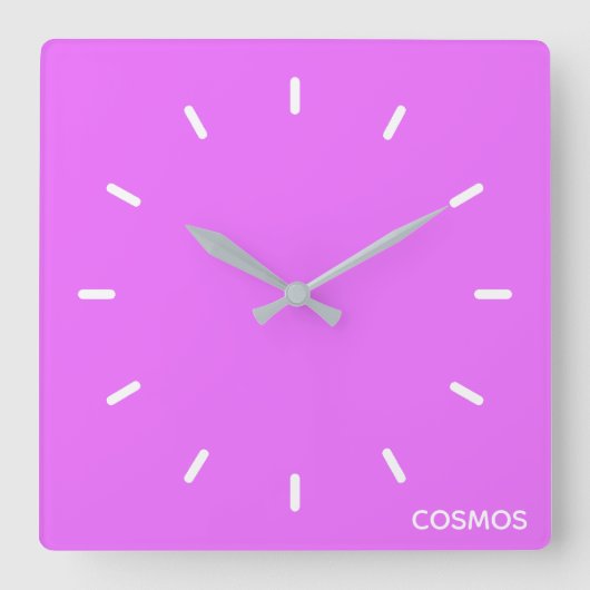 コスモス 紫 色 名前 スクエア壁時計 (正面)