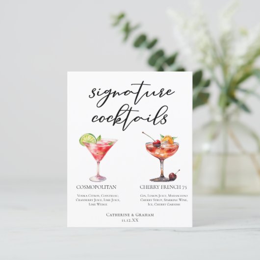 コスモポリタンさくらんぼフランスの75カクテルメニュー (スタンド正面)