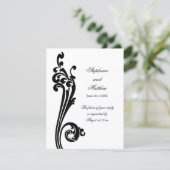 コスモポリタンな花飾りとスワール RSVP 招待状 (スタンド正面)