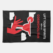 コスモポリタンのカクテルドリンク キッチンタオル (横)