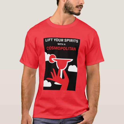 コスモポリタンのカクテルドリンク Tシャツ (正面)