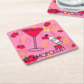 コスモポリタンカクテル スクエアペーパーコースター (アングル)