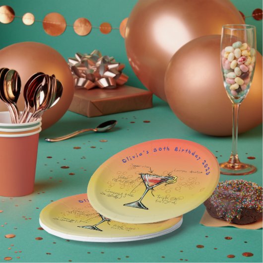 コスモポリタンバースデーパーティー紙プレート ペーパープレート (複数)