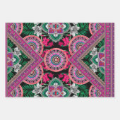 コスモポリタンヴィンテージレトロパターン ラッピングペーパーシート (正面3)