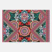 コスモポリタンヴィンテージレトロパターン ラッピングペーパーシート (正面)