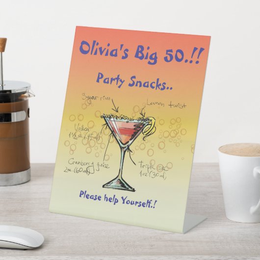 コスモポリタン誕生日パーティスナック 台座サイン (インサイチュ)