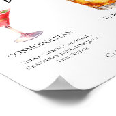 コスモポリタン黒いストリーのシグネチャーカクテルメニュー ポスター (角)