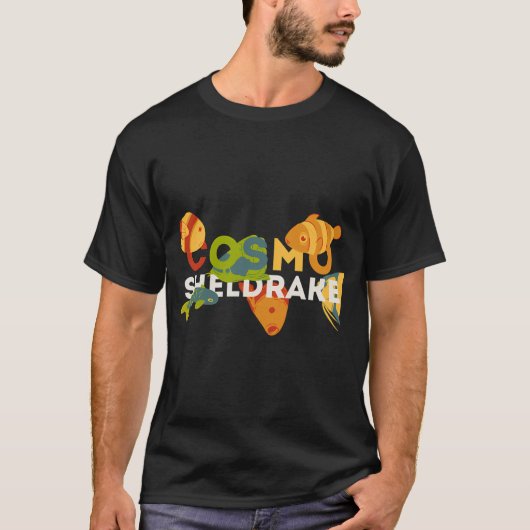 コスモ・シェルドレイクと魚 Tシャツ (正面)