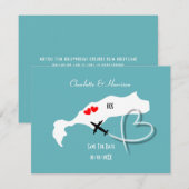 コス島での結婚式　保存日付のお知らせ セーブザデート (正面/裏面)