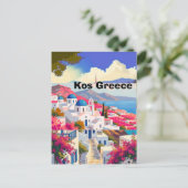 コス島の旅行ポストカードアート、ギリシャのコス島旅行アート シーズンポストカード (スタンド正面)