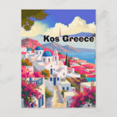 コス島旅行絵葉書アート, コス ギリシャ 旅行アート コス ポストカード (正面)