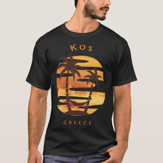 コス・ギリシャ南エーゲ地中海のアン島 Tシャツ (正面)