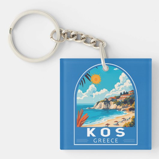 コス ギリシャ 旅行 アート ヴィンテージ キーホルダー (正面)