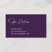 コズミエレガントス深いパープル作家作家 名刺 (裏面)