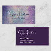 コズミエレガントス深いパープル作家作家 名刺 (正面/裏面)