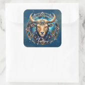 コズミエレガントス〔占星術の〕十二宮図サインブルブラック金ゴールドタウロス スクエアシール (バッグ)