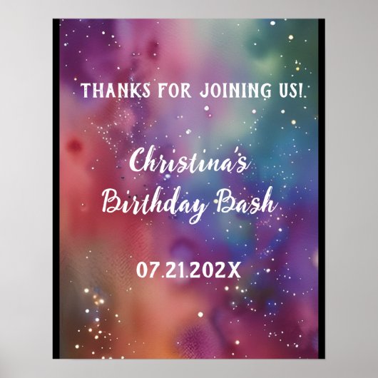 コズミカラフルス水カラーカスタム ポスター (正面)