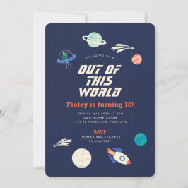 コズミックお祝いバースデーパーティー5x7招待状 招待状