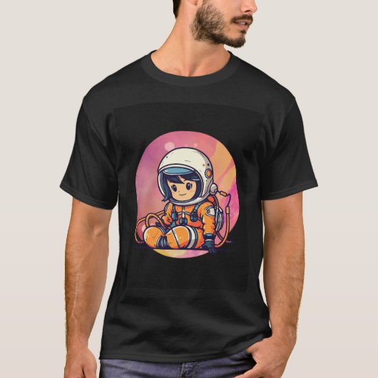 コズミックかわいこちゃん – リトル宇宙飛行士の冒険 Tシャツ (正面)