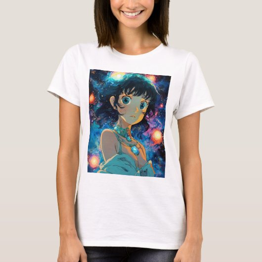 「コズミックの女神:スタジオジブリインスパイアマクマリスト Tシャツ (正面)