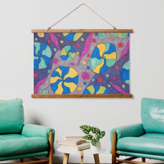 コズミックはっきりしたキャンディスアート 吊り下げ型タペストリー (リビング)