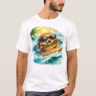コズミックアイランドバーガーTシャツ | おもしろいスペースフードアート Tシャツ