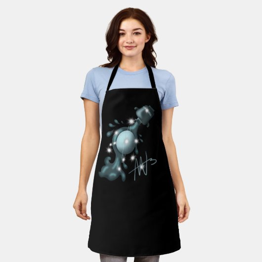コズミックアクアリウスウラヌス〔占星術の〕十二宮図 エプロン (着用した状態)